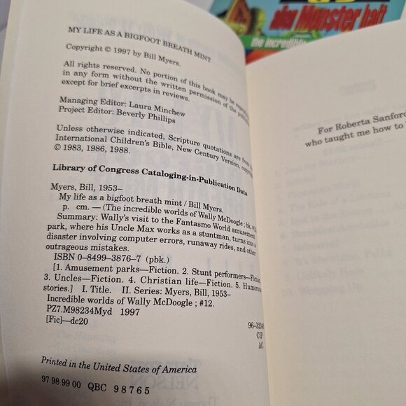 3 Bill Myers Books The Incredible Worlds Of Wally McDoogle #2 7 12 Chapter Lot - Picture 4 of 4